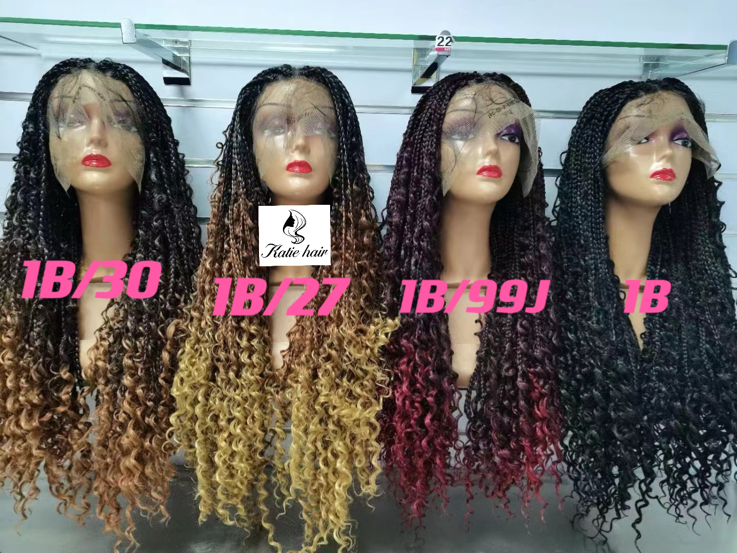 Wholesale Synthetic full lace braid wig 26inch with baby hair