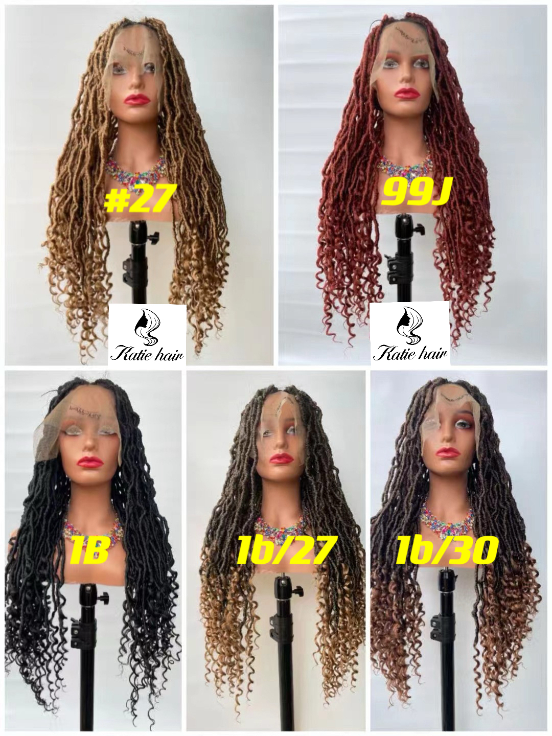 Fashionable Synthetic hair wigs with baby hair Soft Locs wig full lace wig