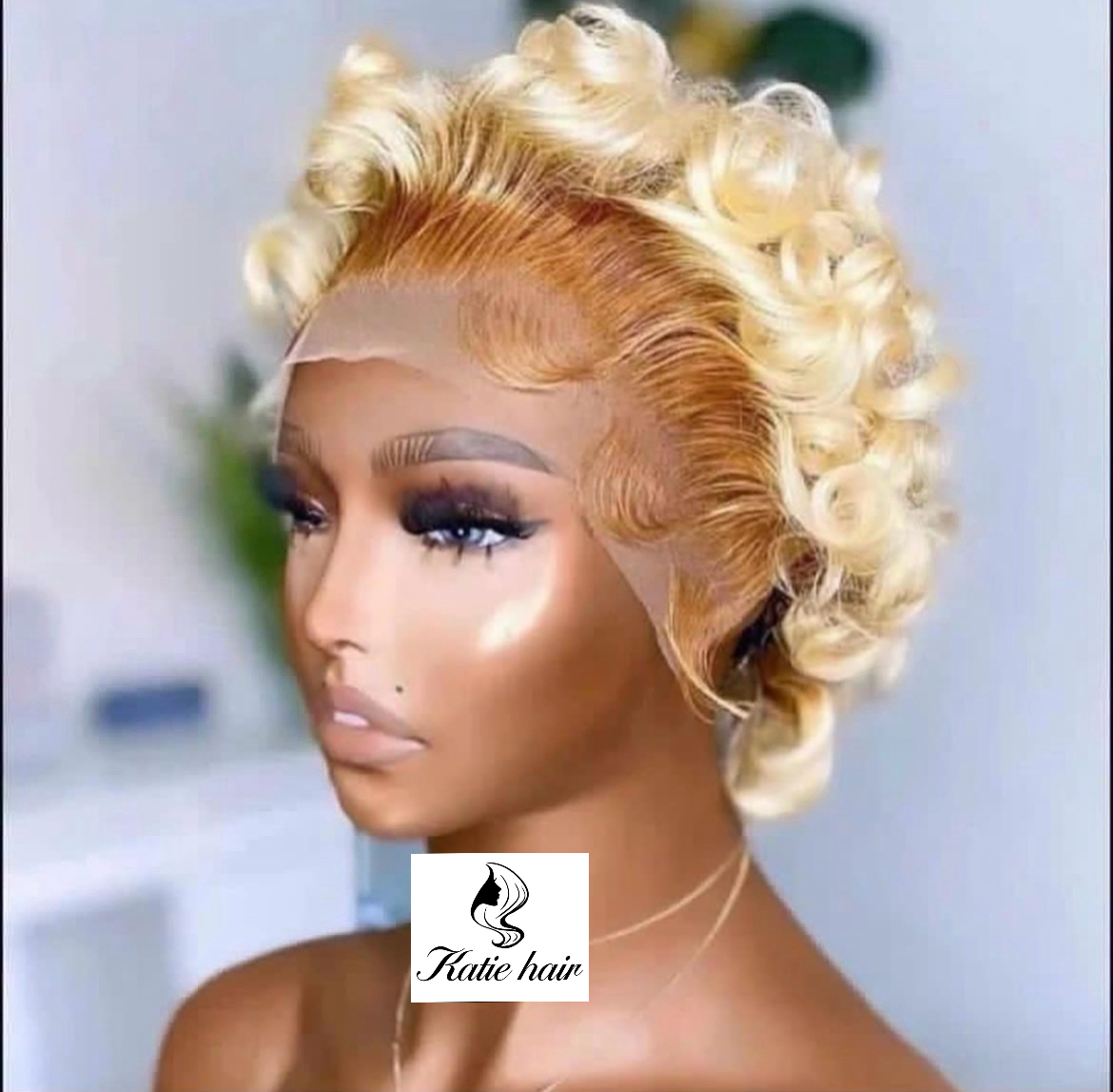 Hot sale 4T613 blonde 13*4 lace frontal pixie wigs