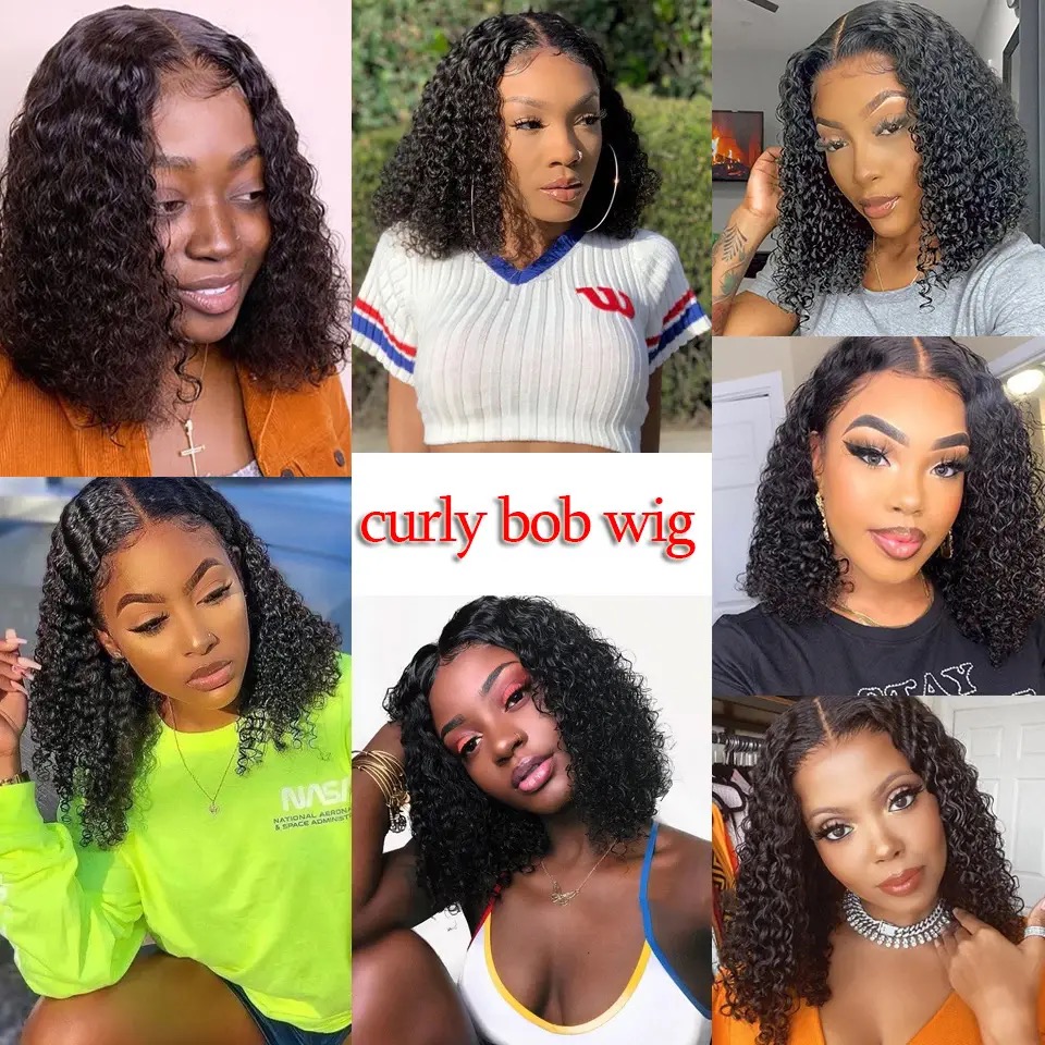 Water wave 4*4 closure wig 100% human hair