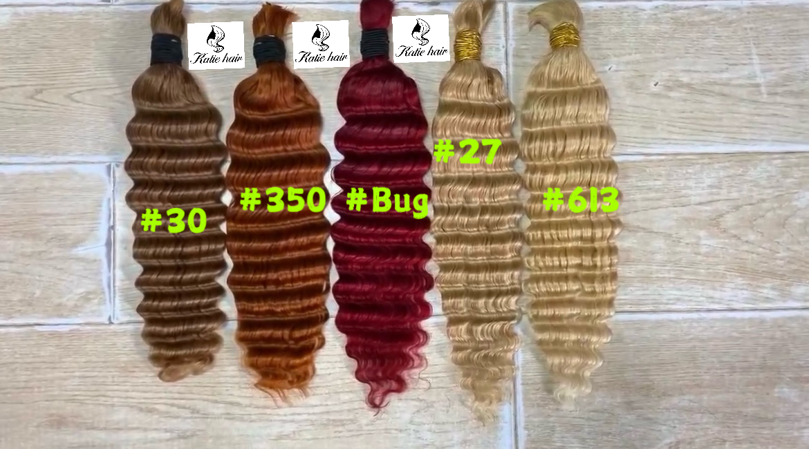 12A Hair bulk for braiding 100% human hair Deep wave