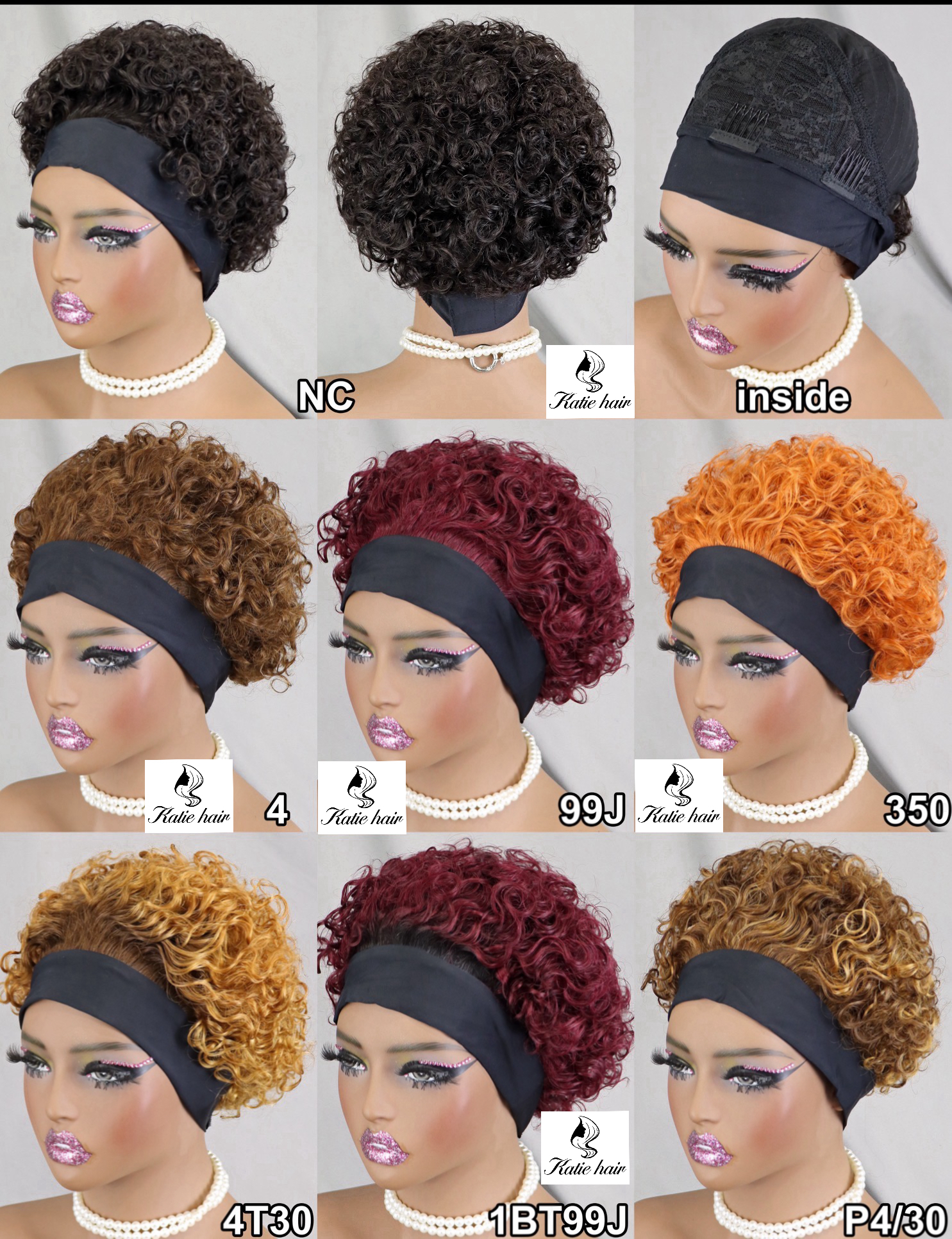 New fashion Curly headband wig 100% human hair