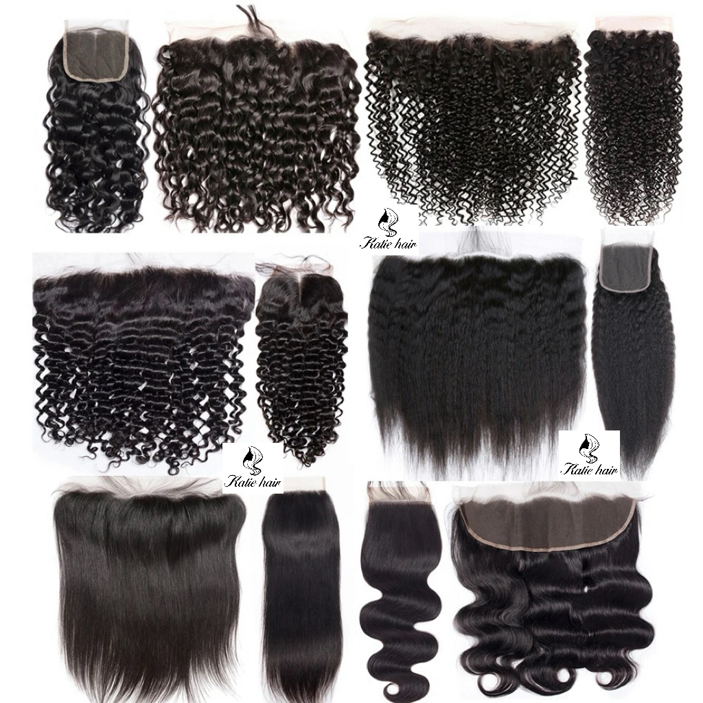 Straight Transparent lace & good density closure natural black 1B