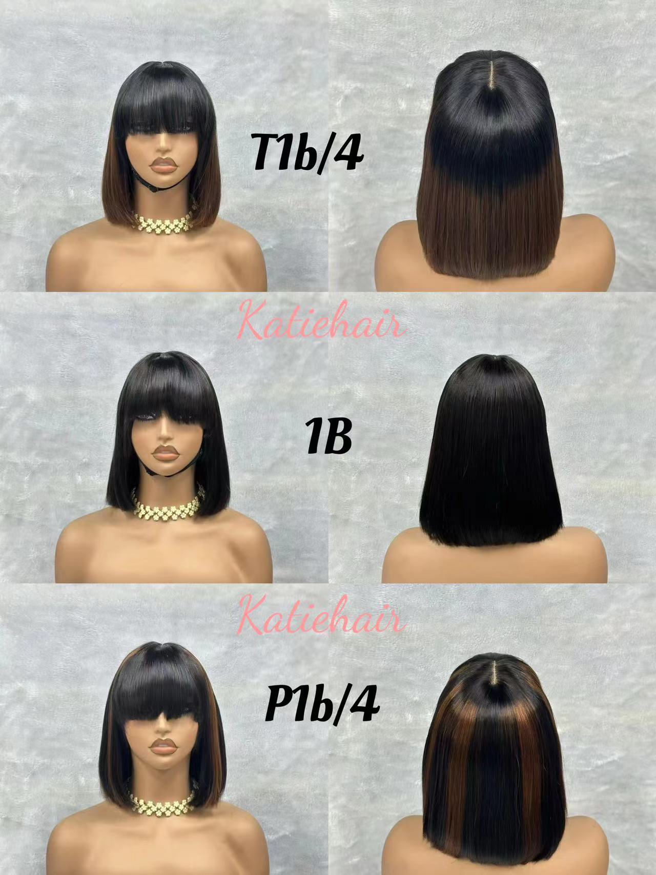 3*1 double drawn fringe wig 10 inch